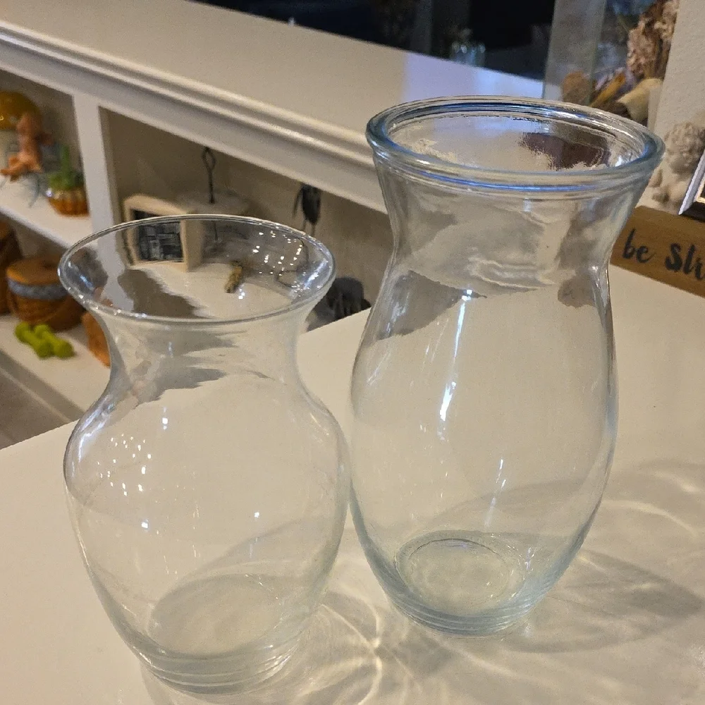 Elegant Clear Glass Vase Set